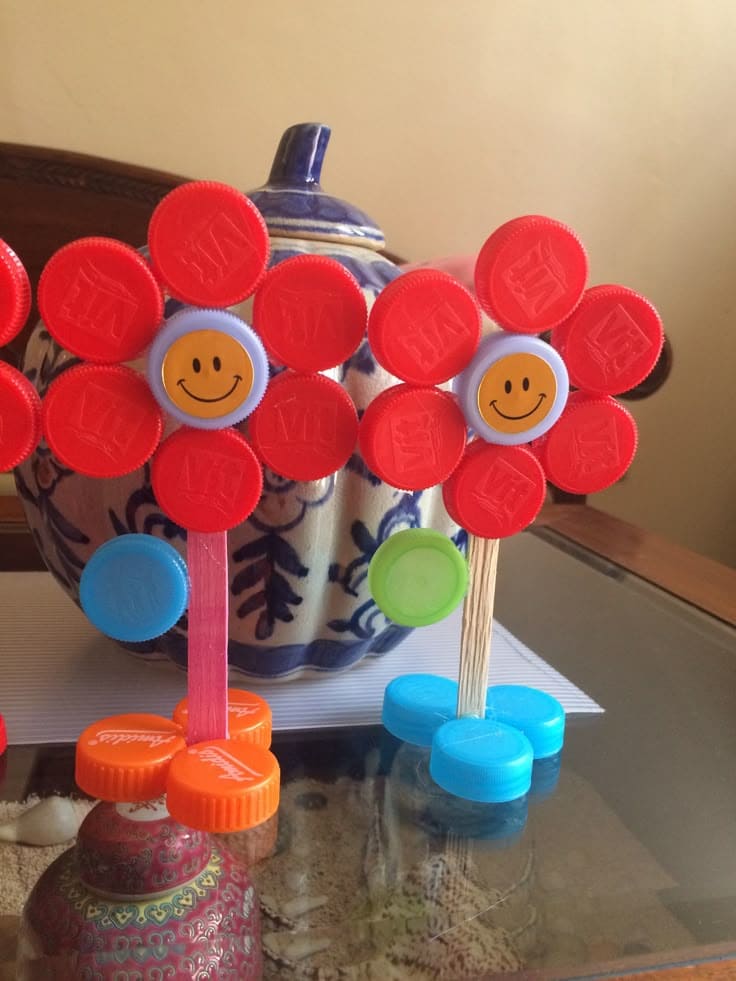 Bottle Cap Flower Friends