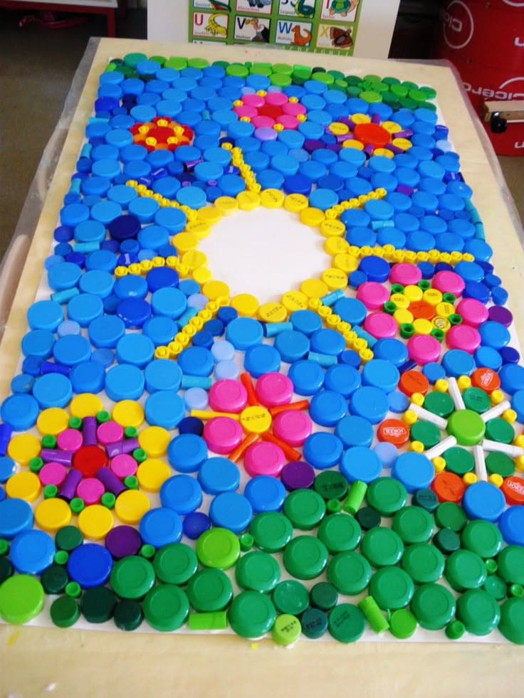 Bottle Cap Mosaic Art