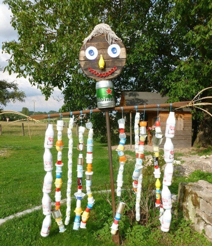 Bottle Cap Scarecrow