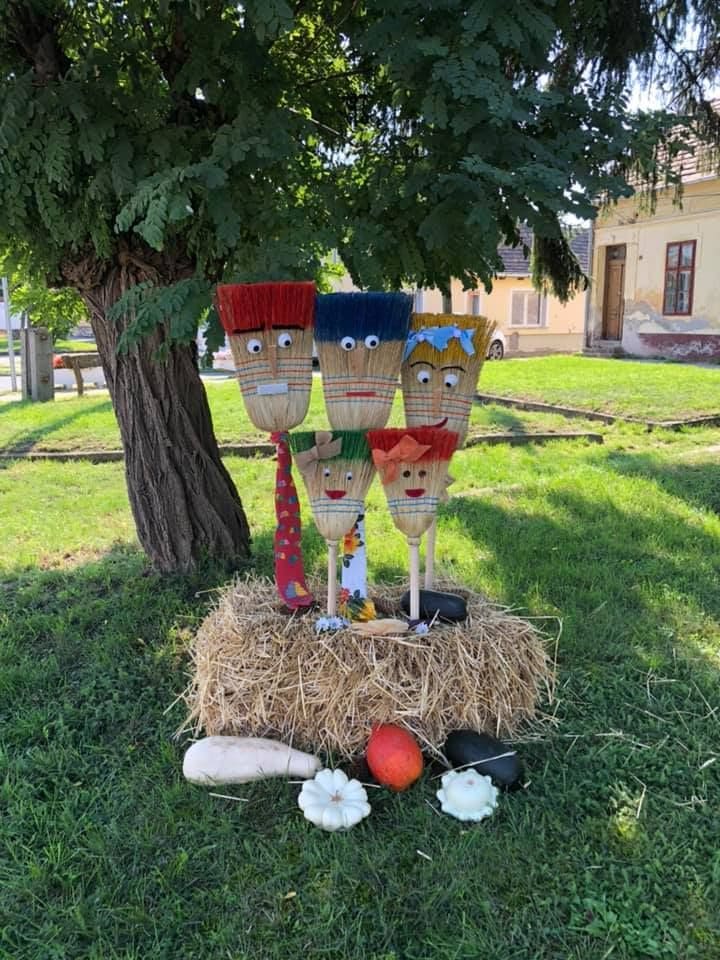 Broomstick Family Scarecrows