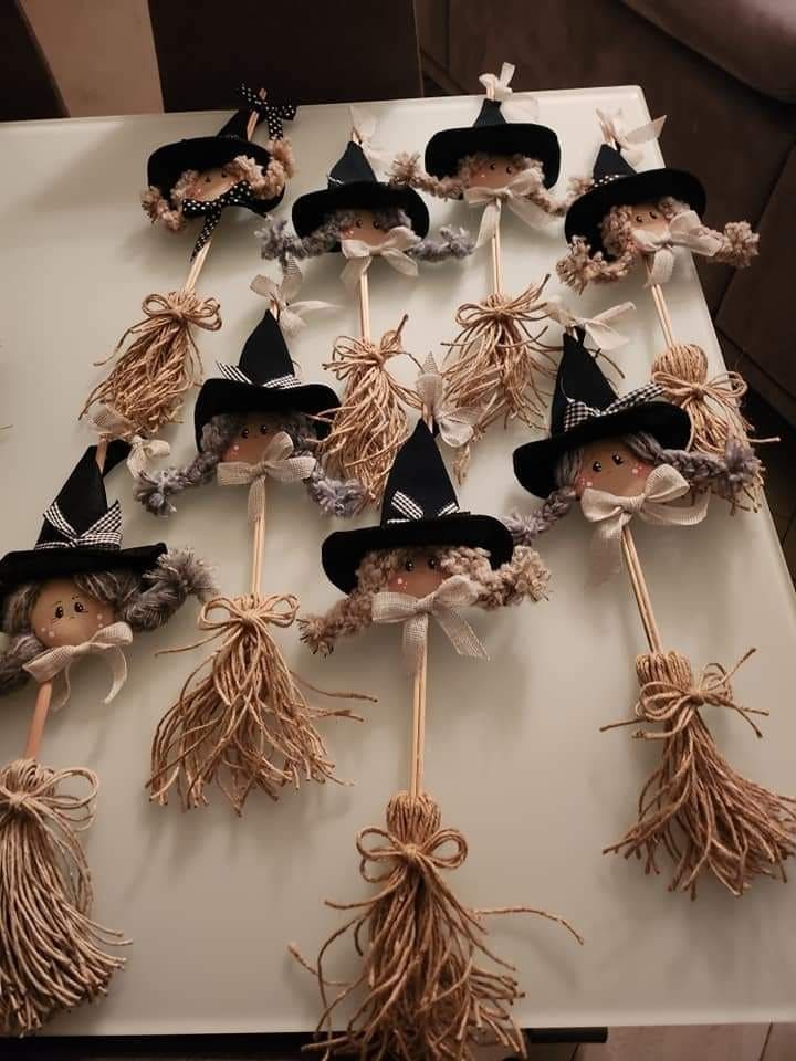 Broomstick Witch Dolls