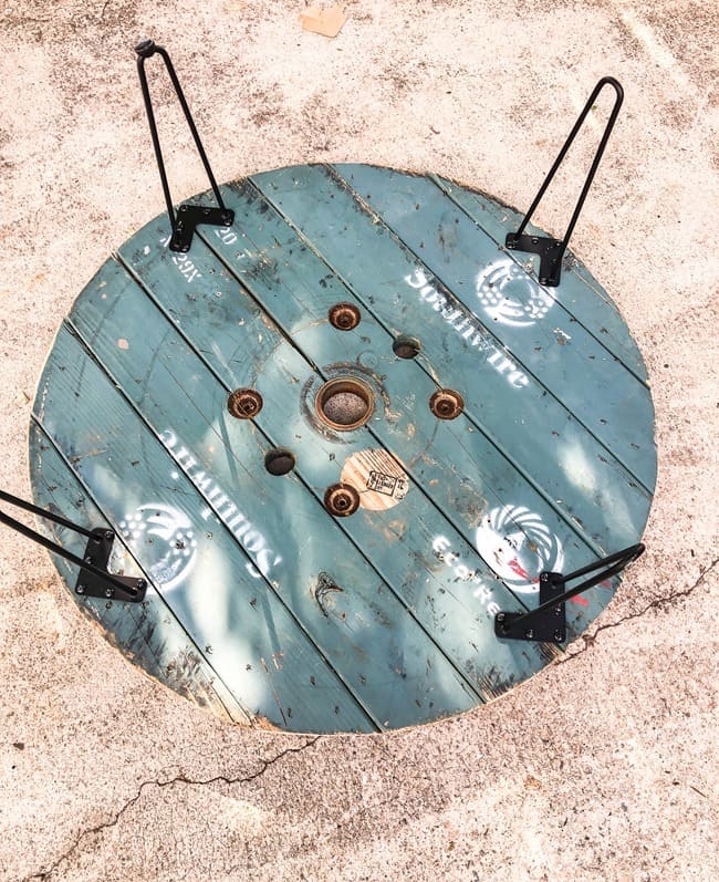 Cable Spool Elevated Side Table