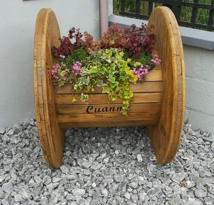 Cable Spool Garden Planter