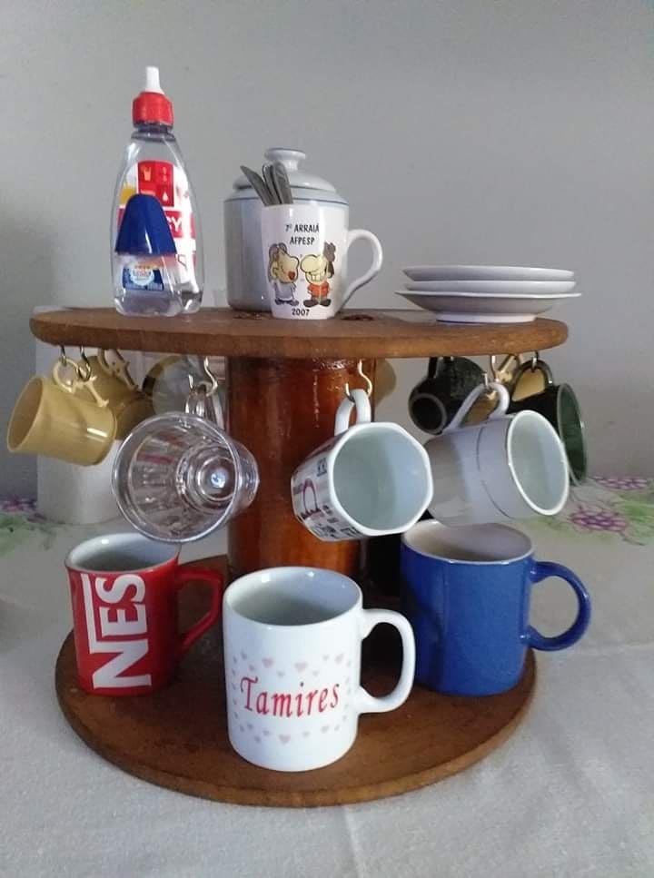 Cable Spool Mug Organizer