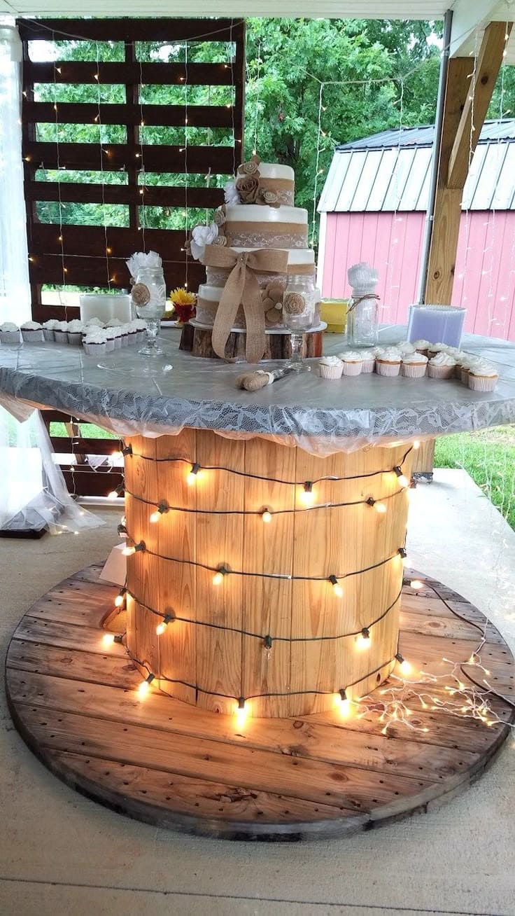 Cable Spool Wedding Display Table