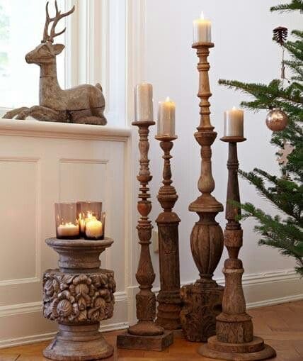 Candle Holders From Vintage Spindles