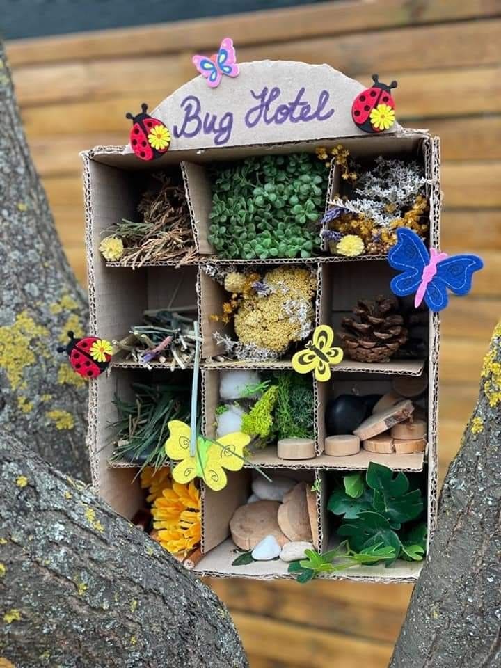 Cardboard Bug Hotel for Kids