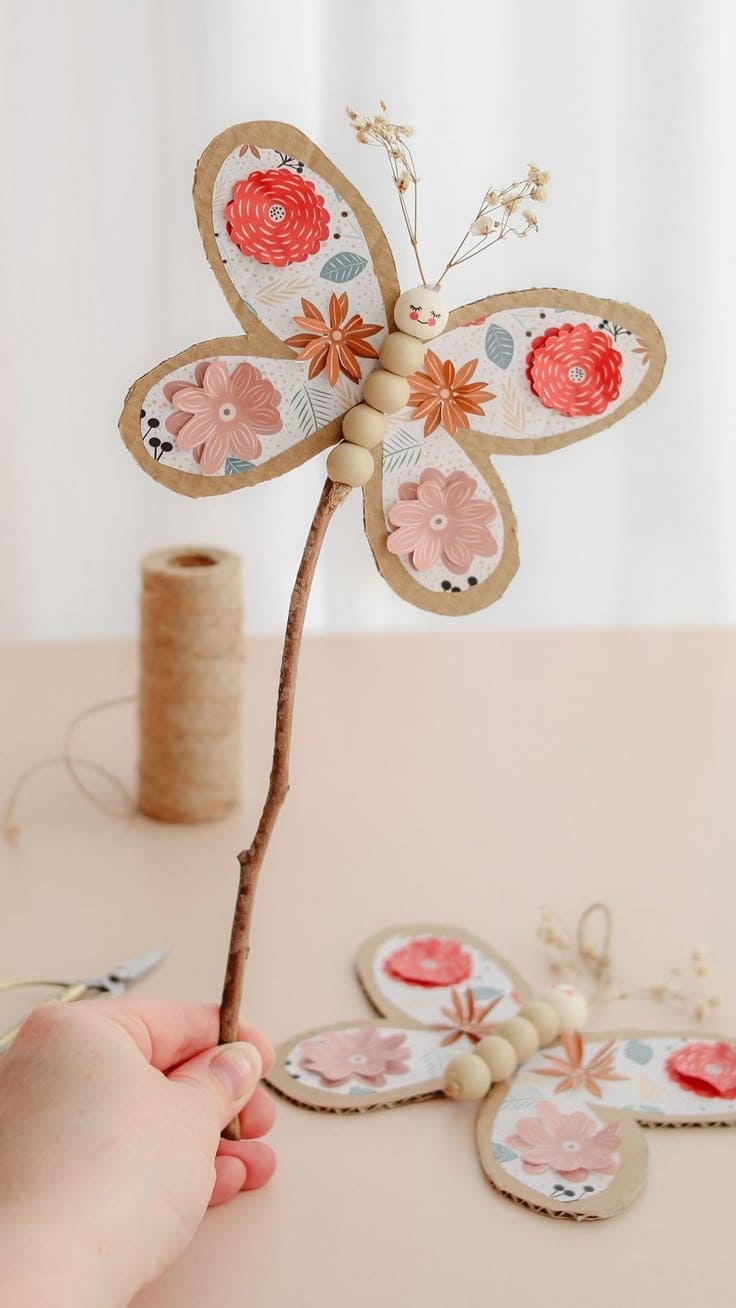 Cardboard Butterfly Wand