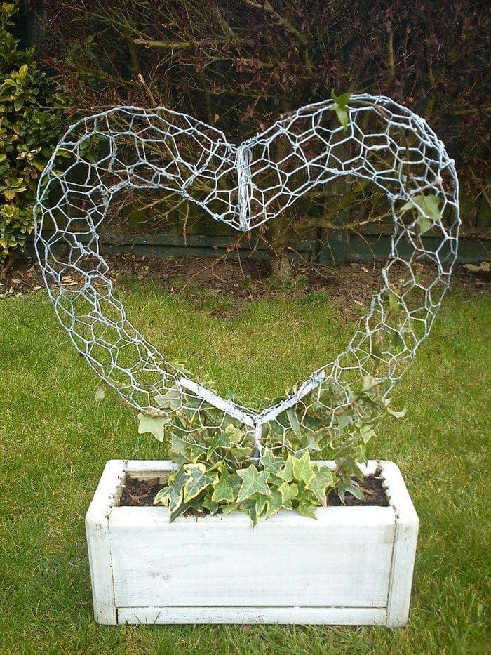 Chicken Wire Heart Trellis