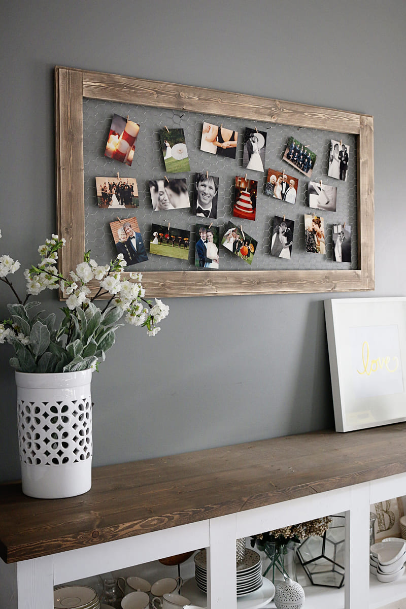 Chicken Wire Photo Display