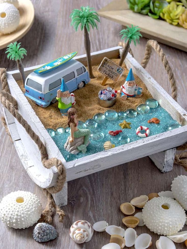 Coastal Gnome Beach Fairy Garden
