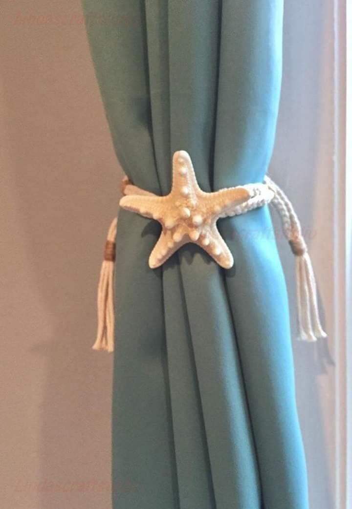 Coastal Rope and Starfish Curtain Tieback