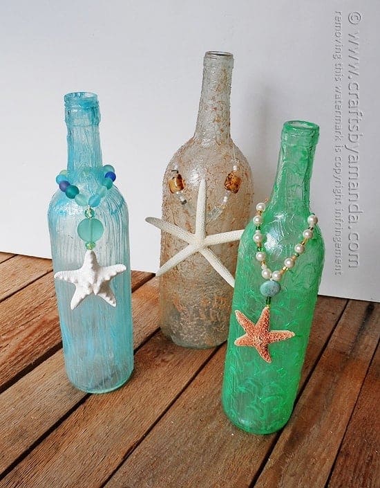 Coastal Wine Bottle Decor