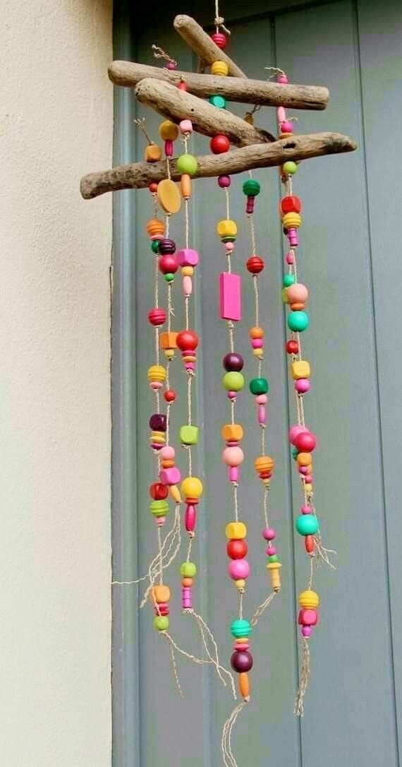 Colorful Boho Driftwood Wind Chime