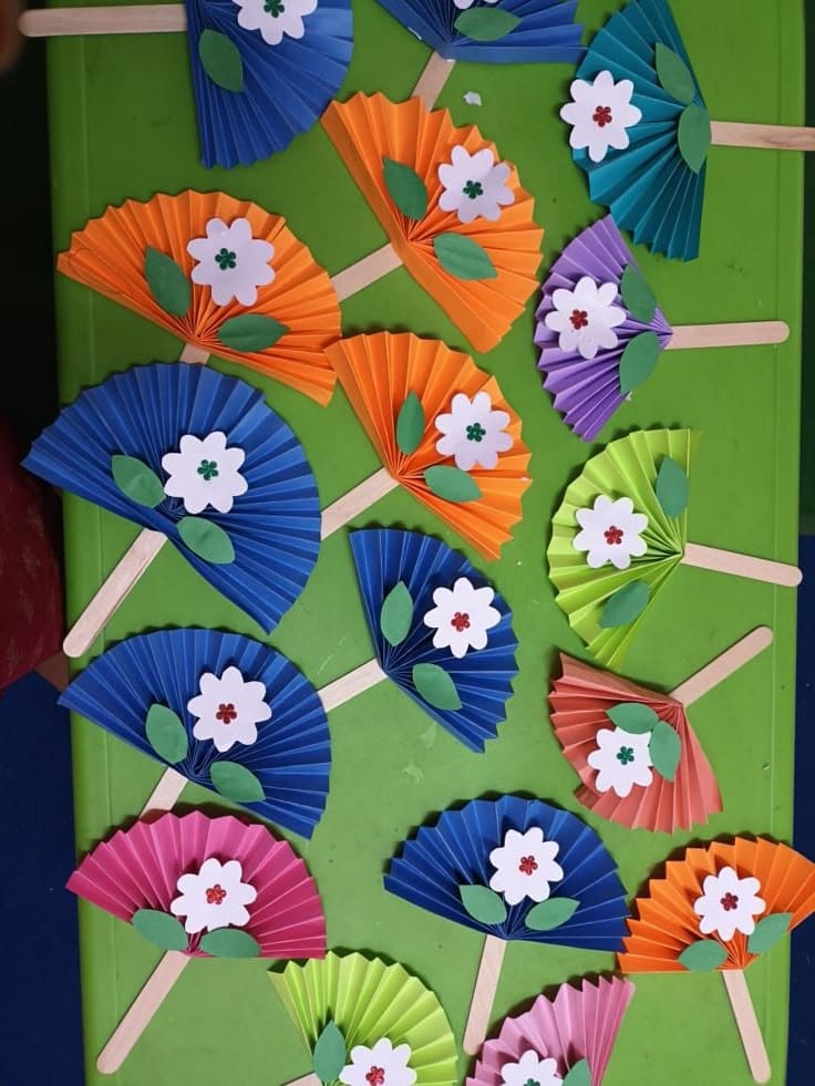 Colorful Paper Fan Flowers