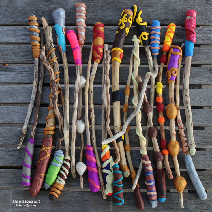 Colorful Polymer Clay Wizard Wands