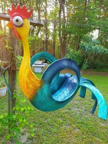 Colorful Tire Rooster Swing