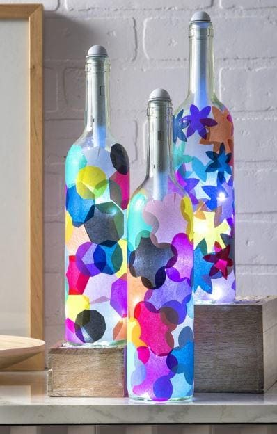 Colorful Tissue Paper Bottle Lanterns