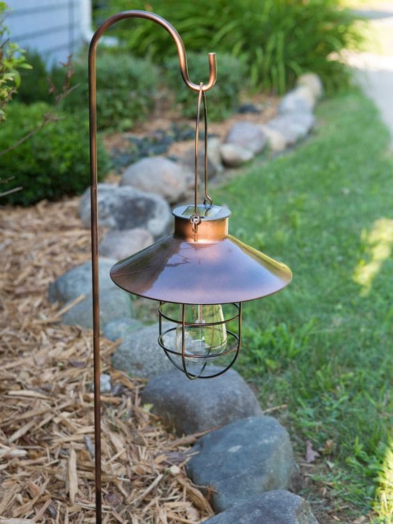 Copper Farmhouse Solar Lantern