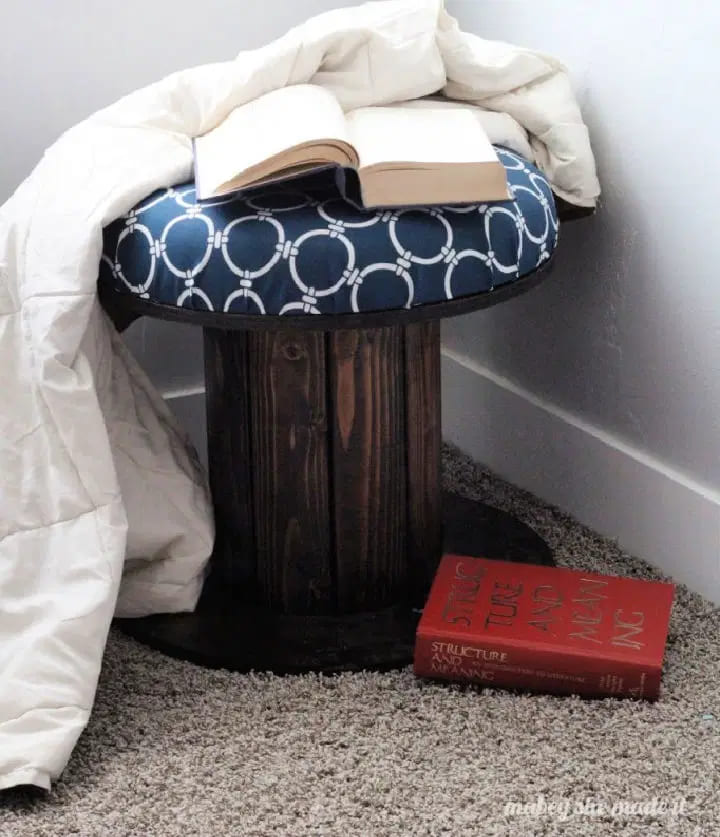 Cozy Cable Spool Upholstered Stool
