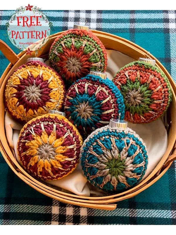 Cozy Crochet Mandala Ornament Covers