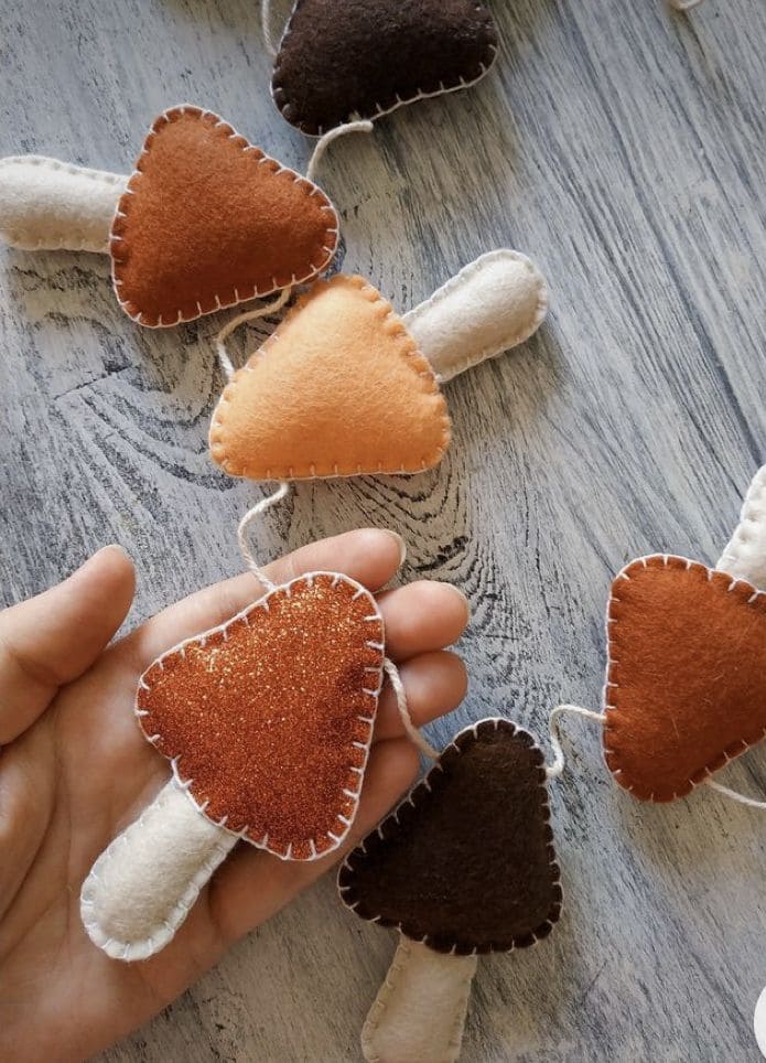 Cozy Felt Mushroom Garland