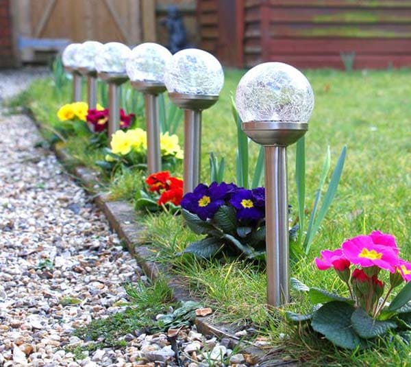 Crackle Globe Solar Path Lights