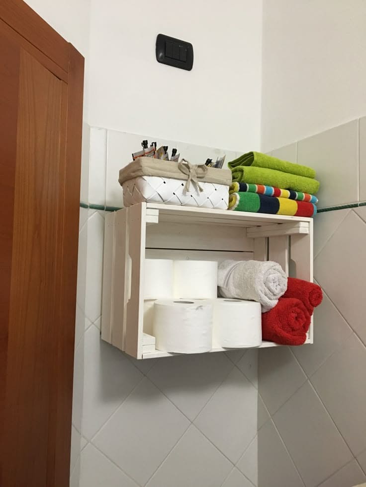 Crate-Style Wall Shelf