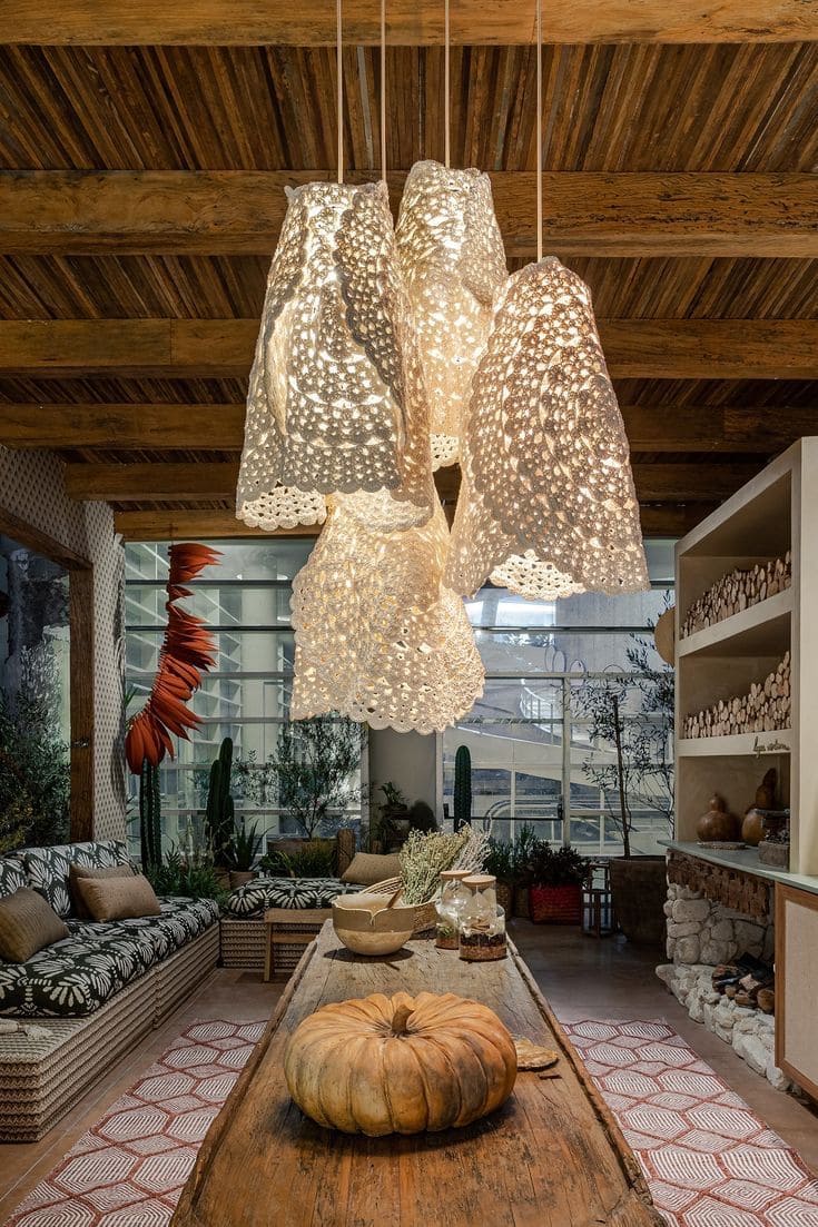 Crochet Doily Lace Chandelier