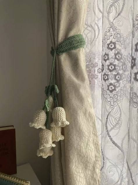 Crochet Lily of the Valley Curtain Tieback