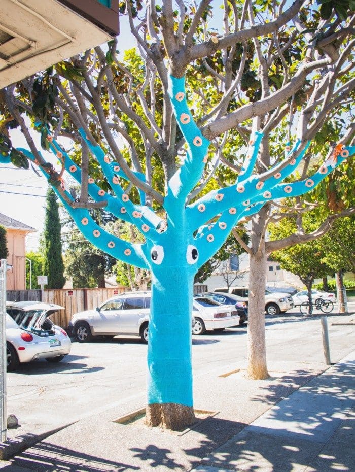 20 Whimsical Tree Trunk Projects That Transform Your Outdoor Space Crochet Octopus Tree Wrap