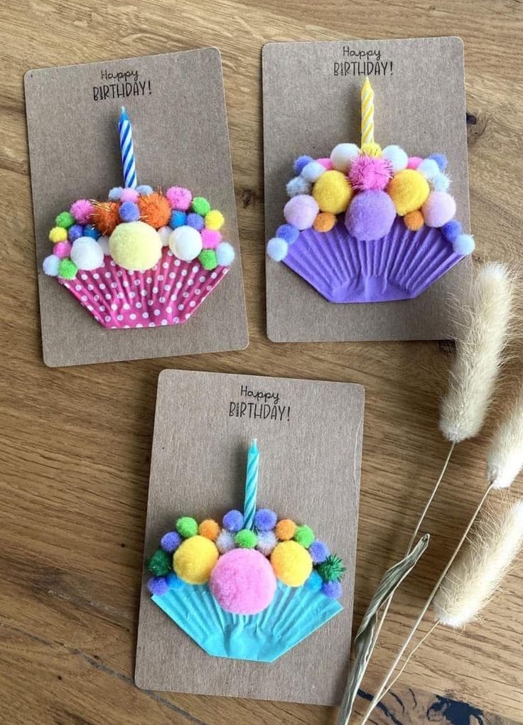 Cupcake Liner Birthday Cards