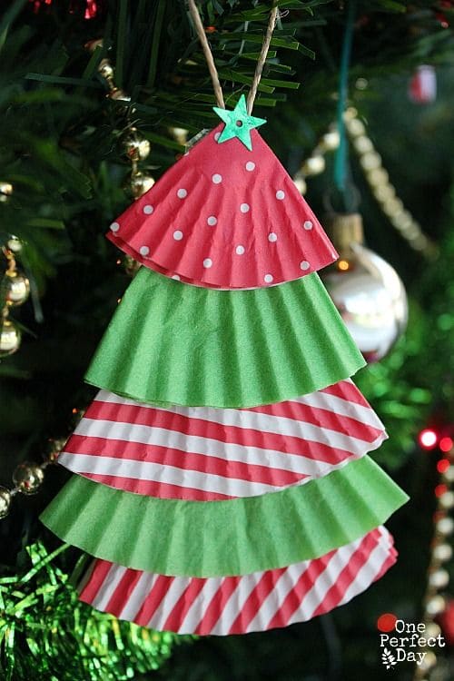 Cupcake Liner Christmas Tree Ornament