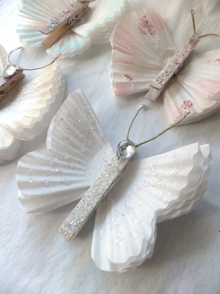 Cupcake Liner Glitter Butterflies