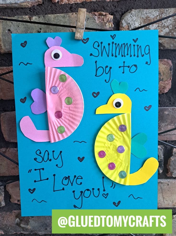Cupcake Liner Seahorse Craft