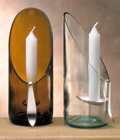 Cut Bottle Candle Holders