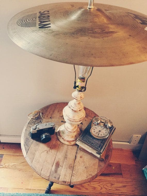 Cymbal Lamp with Vintage Base