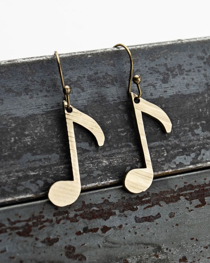 Cymbal Music Note Earrings