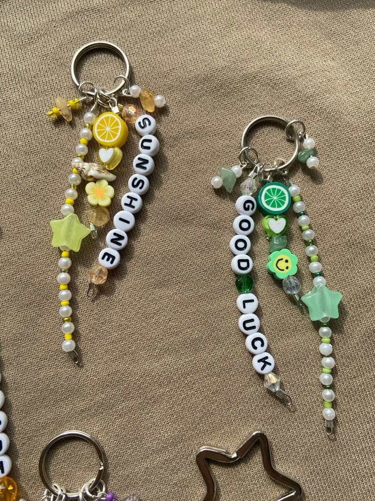 DIY Beaded Word Keychains