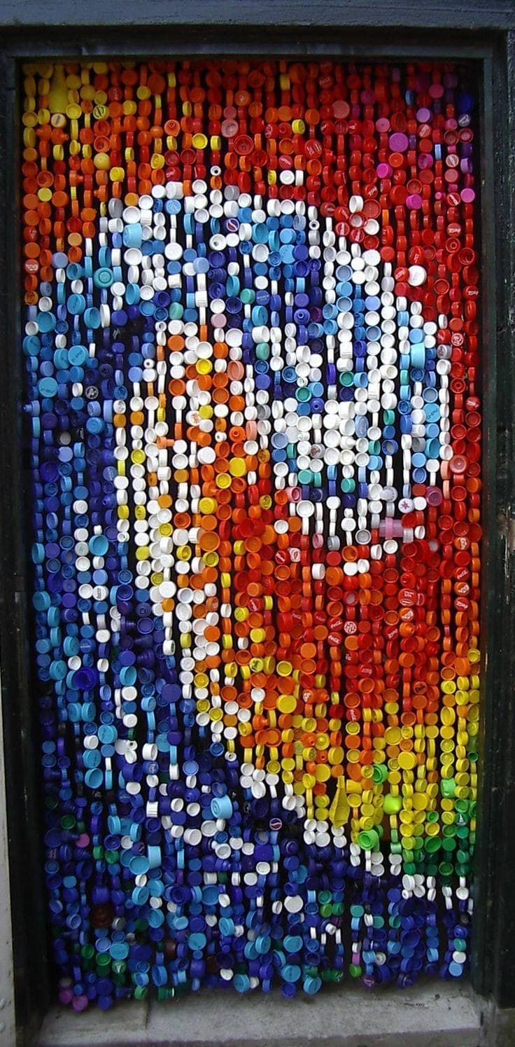 DIY Bottle Cap Door Curtain