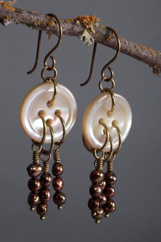DIY Button and Bead Earrings