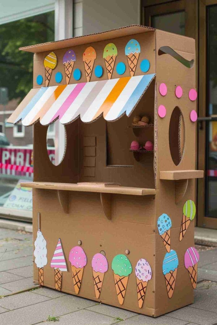 DIY Cardboard Ice Cream Stand