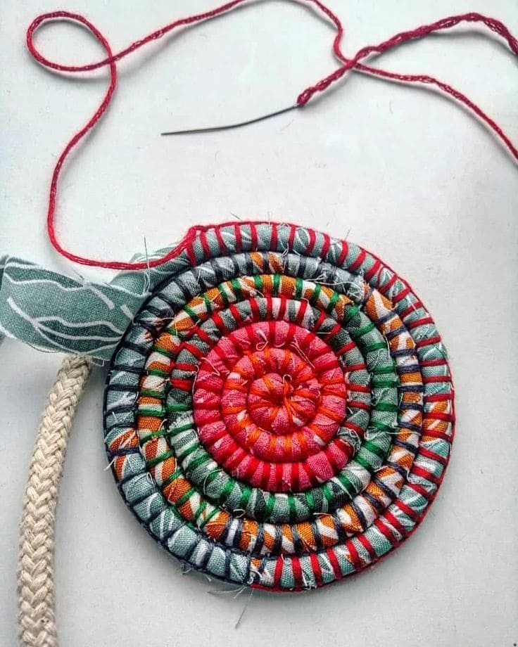 DIY Coiled Fabric Rug