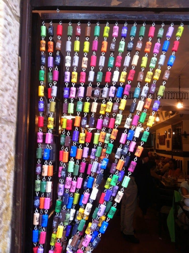 DIY Colorful Door Curtain from Wine Corks
