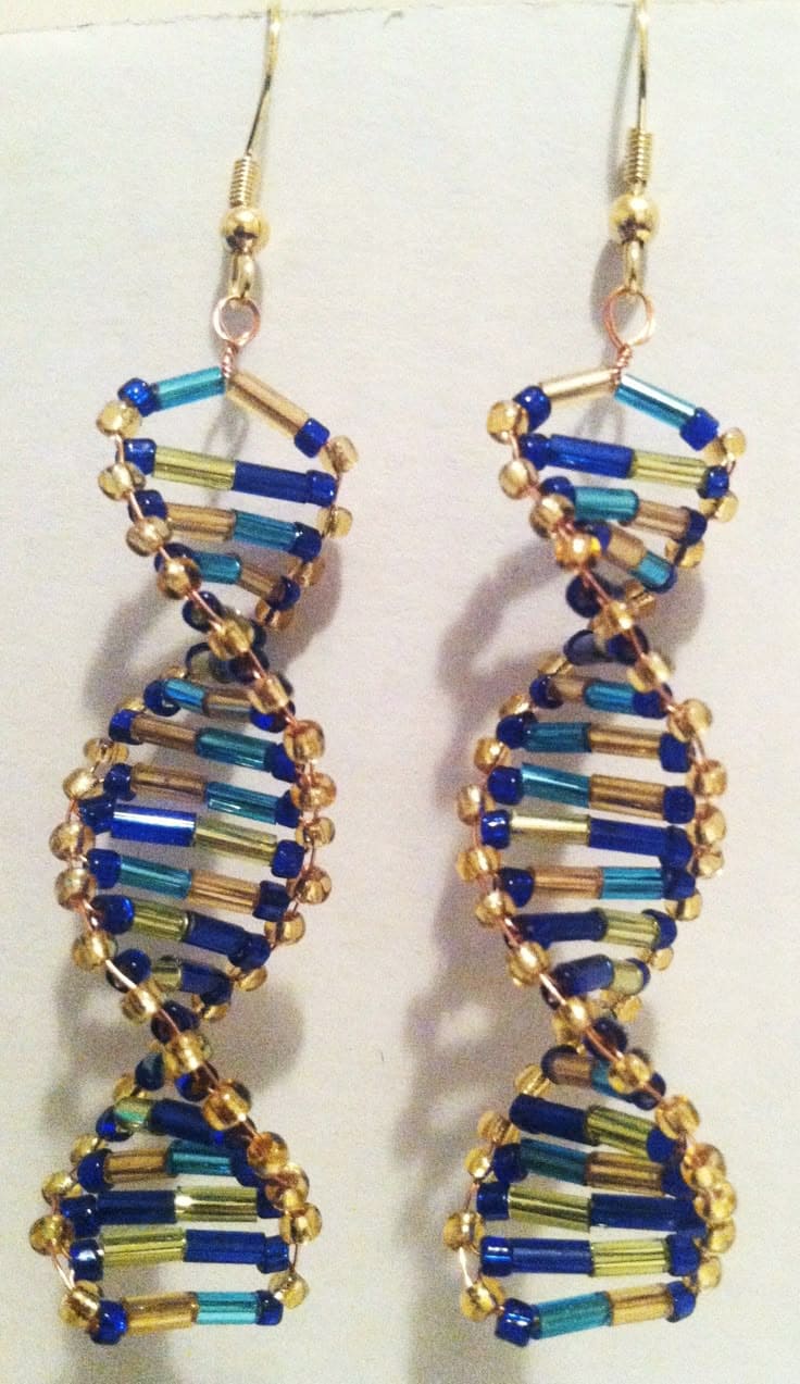 DIY DNA Earrings Made From Beads