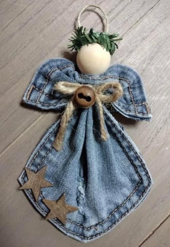 DIY Denim Angel Ornament