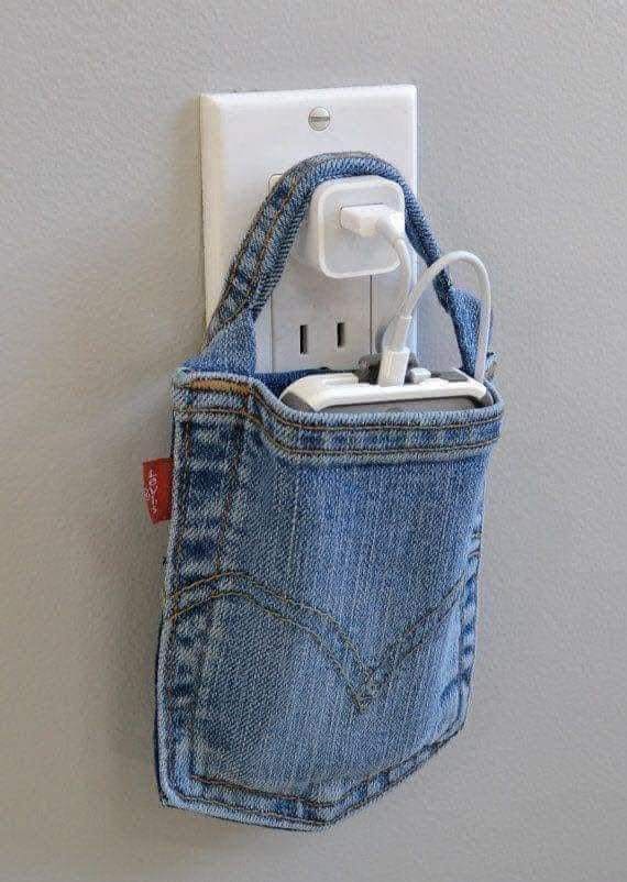 DIY Denim Charging Station Pocket