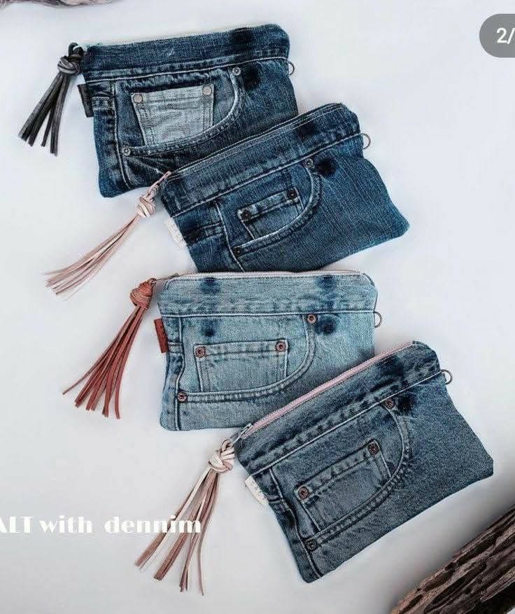 DIY Denim Pocket Zipper Pouches