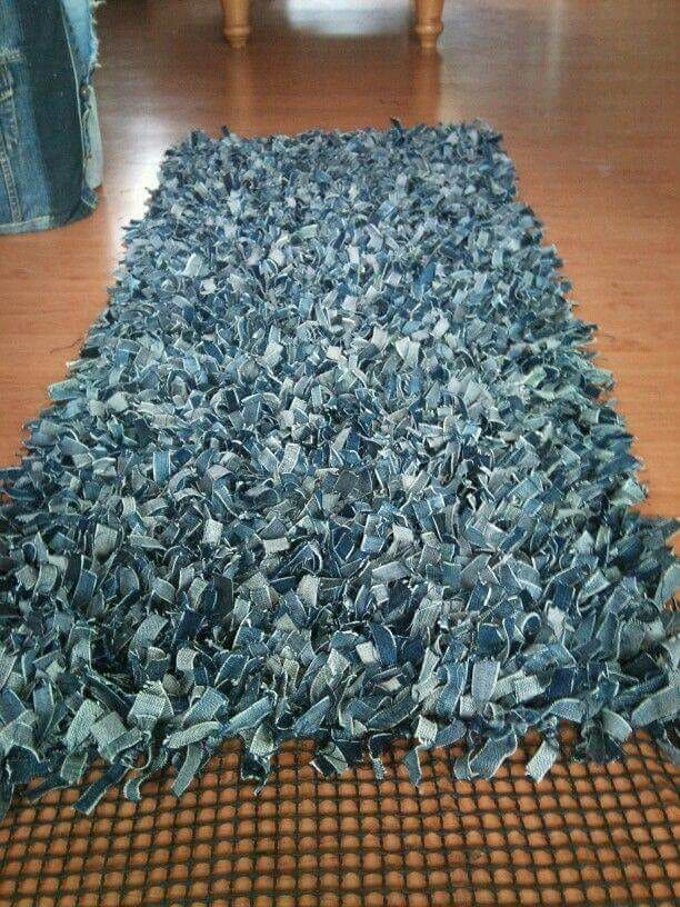 DIY Denim Scrap Rug