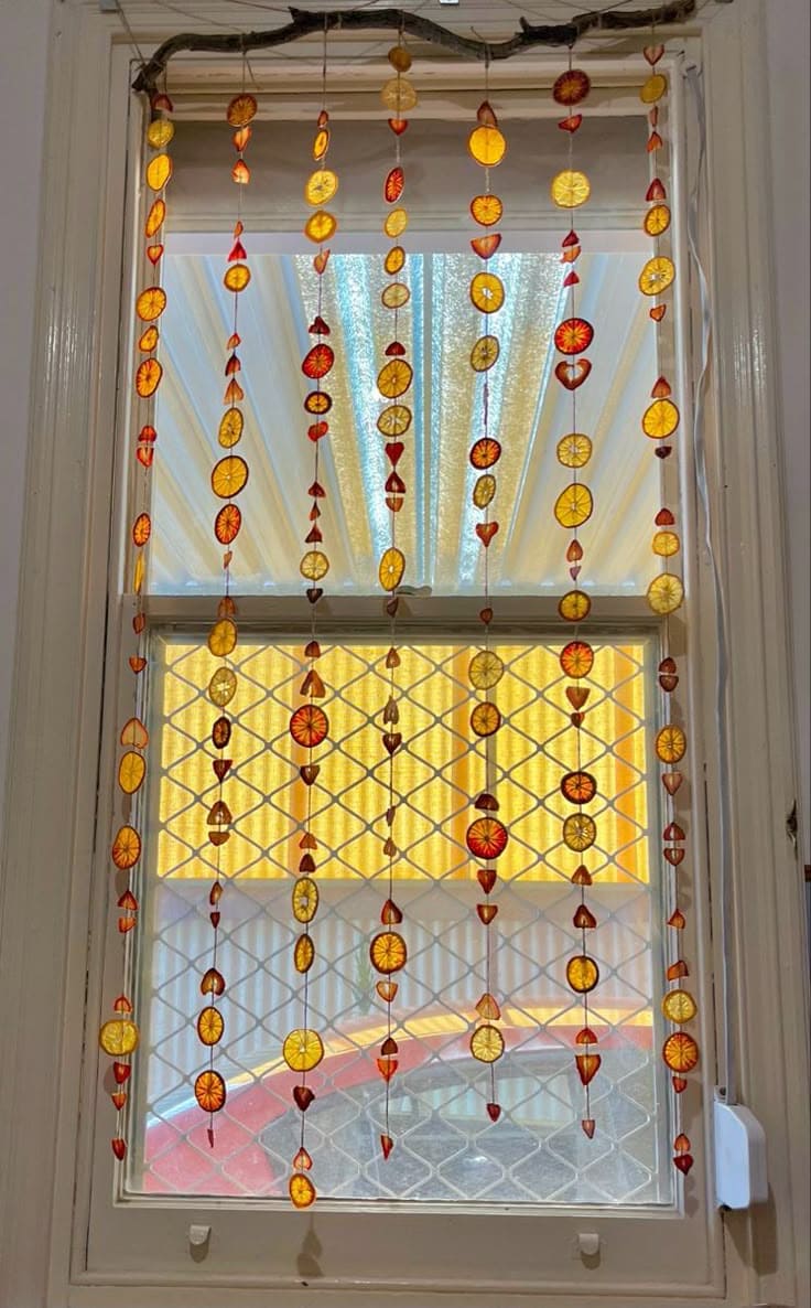 DIY Dried Citrus Curtain